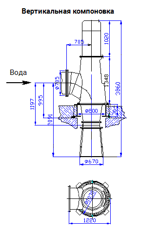 Схема вертикальной микро-ГЭС